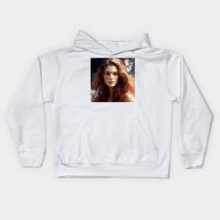 A beautiful woman with long hair Kids Hoodie